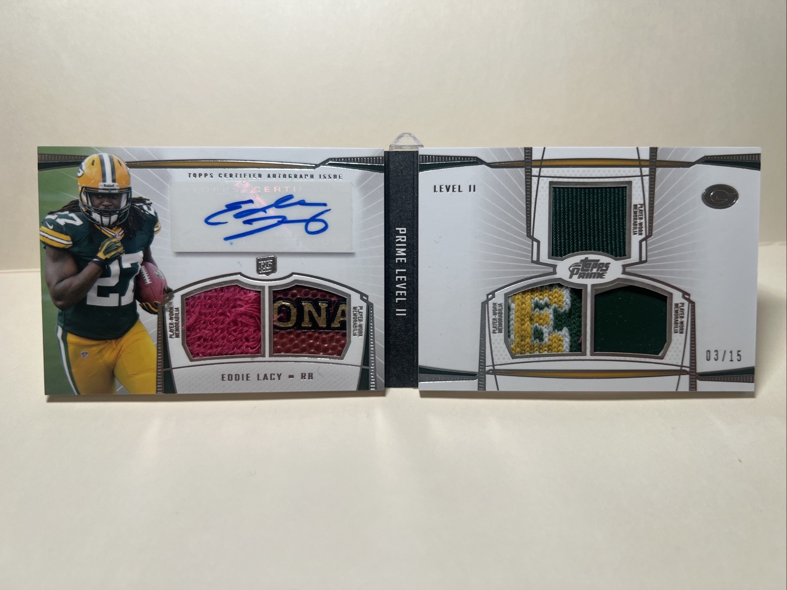 Eddie Lacy Topps Prime Autographed Relics Level 5 #PVEL Silver Rainbow