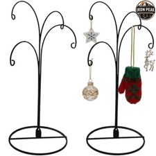 Ornament Display Stand 2 Pack Black 12 in Metal 4 Arm Tabletop Holder