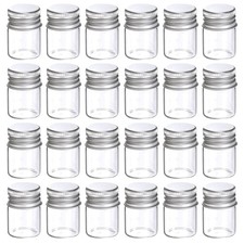 24Pcs 5ml Mini Glass Bottles with Aluminum Screw Caps for DIY Crafts