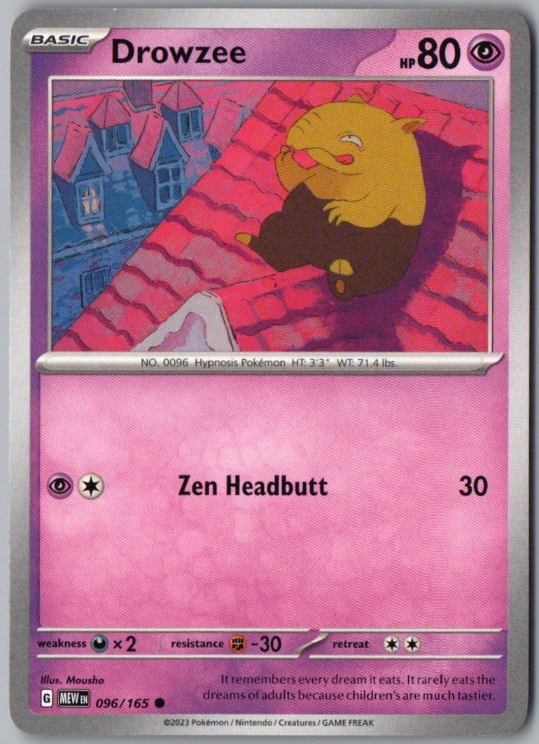 DROWZEE 096/165 COMMON 151 POKEMON