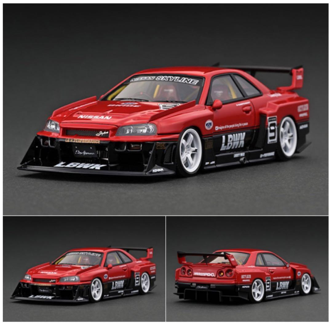 LBWK 1/43 Skyline LBER34 Super Silhouette Resin Model Red LBWK 1/43 Skyline LBER34 Super Silhouette Resin Model Red