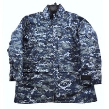 Valley Apparel US Navy Parka Mens Large Long NWU Type I Blue Digital Camo Nylon