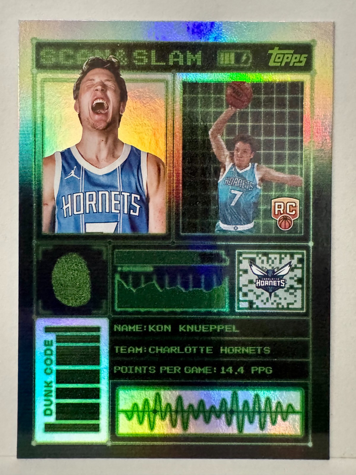 KON KNUEPPEL CHARLOTTE HORNETS ROOKIE 2025 TOPPS SCAN & SLAM