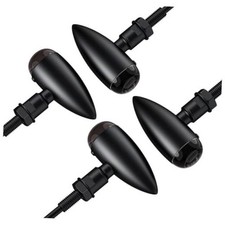 4 PCS Motorcycle Indicators Amber, Universal Turn Signal Lights Bullet Smoke