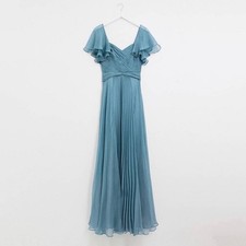 ASOS DESIGN Tall Bridesmaid Maxi Dress with Pleated Bodice and Ruffle Sleeves