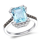 Le Vian 14K White Gold Cocktail Ring for Her 1.968 cts Aquamarine Diamond Size 5 — photo 1