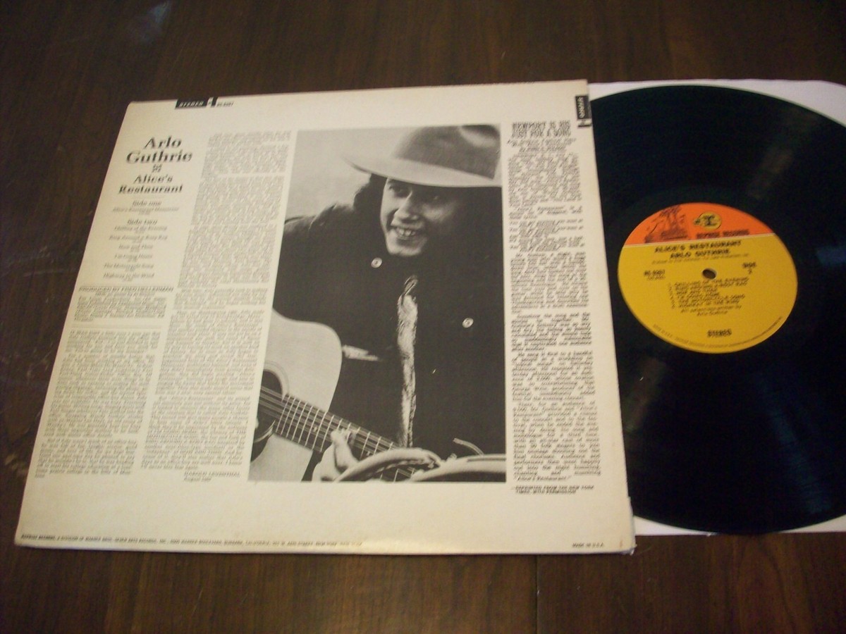 Arlo Guthrie, Alice's Restaurant, 1968 Reprise Press. VG+ Cond. | eBay