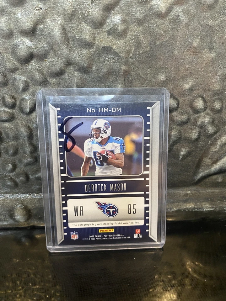 2022 Panini Playbook Derrick Mason Hash Marks Autograph 86/199 - Titans - Image 2 of 2