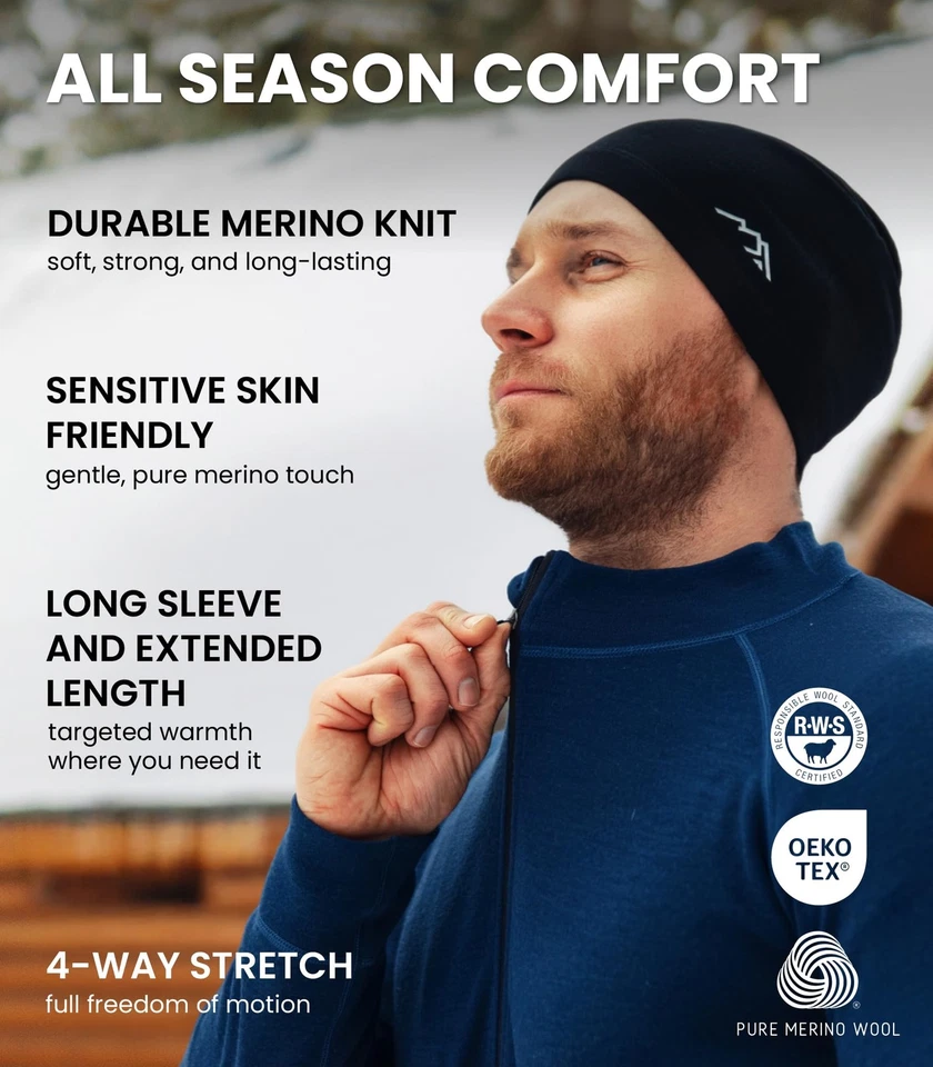 Merino.tech Merino Wool Base Layer Mens Set - Heavyweight, Midweight, Lite Me... - Image 4 of 4