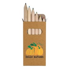 6 x 'Hello Autumn' Short 85mm Pencils / Coloured Pencil Set PE00083304