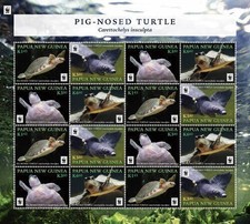 2016 Papua New Guinea - WWF Pig Nosed Turtle - LARGE Sheetlet - MNH