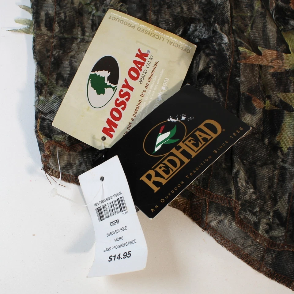Two RedHead Mossy Oak 3d Bug Suit Hood Mesh Hunting Leaf Concealment Mask OSFM - Image 4 of 4