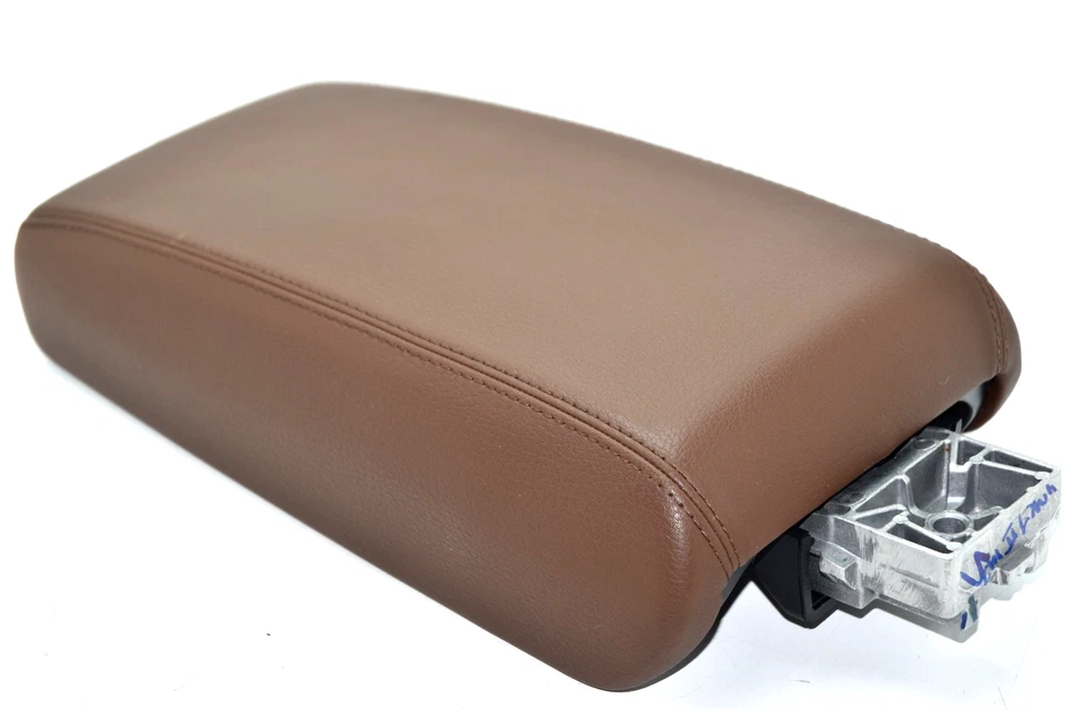 💎2012-2018 Audi A7 Quattro consola central cuero reposabrazos tapa de almacenamiento OEM marrón Foto 4 de 4