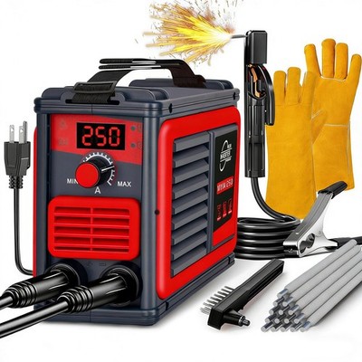 Welding Machine, Upgraded MMA-250A 110V Welder Machine,Portable Grey Red