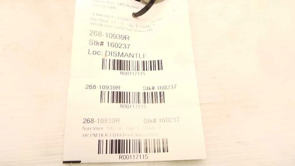 Passenger Right Sun Visor XR With Roof AB Fits 05-08 COROLLA 74320-02590-B0 - Image 3 of 4