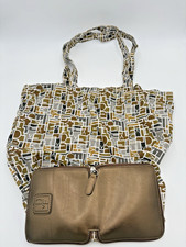 Diane Von Furstenberg Reusable Tote Bag Zippered Pouch Brown