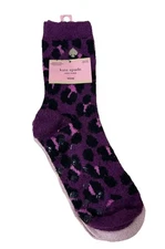 Kate Spade New York Women One Size Purple & Pink Home Grip Fuzzy Socks