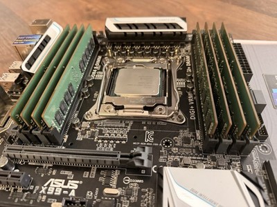 ASUS X99-A Intel Core I7-5960X Extreme CPU Motherboard and RAM 64GB DDR4-2133