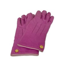 Auth COACH - Pink Leather Women's Gloves
