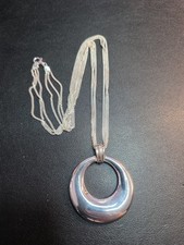 Milor Italy 950 Silver Multi Strand Open Circle Pendant Necklace 25.19g