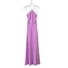CACHE Beaded Halter Neck Maxi Gown in Orchid Pink Formal Dress Size 2 Y2k