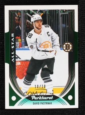 2020 Upper Deck Parkhurst Emerald Ice Achievement 10/10 David Pastrnak #230 0c3