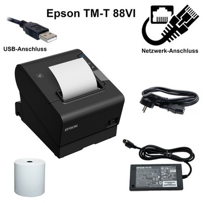    Bondrucker Epson TM-T88VI TM-T 88 VI LAN RJ45 Netzwerk+USB Thermopapier M338A