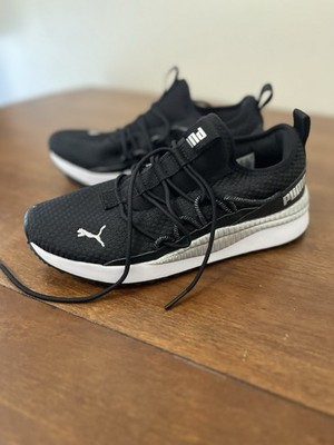 PUMA Women s Pacer Next Cage Running Shoes Sneakers Black & White Size 7.5
