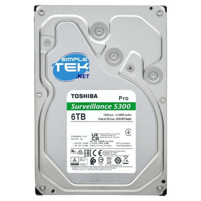 Toshiba S300 Surveillance Hard Disk HDD 6TB 3.5'' SATA 5400RPM DVR PC NAS