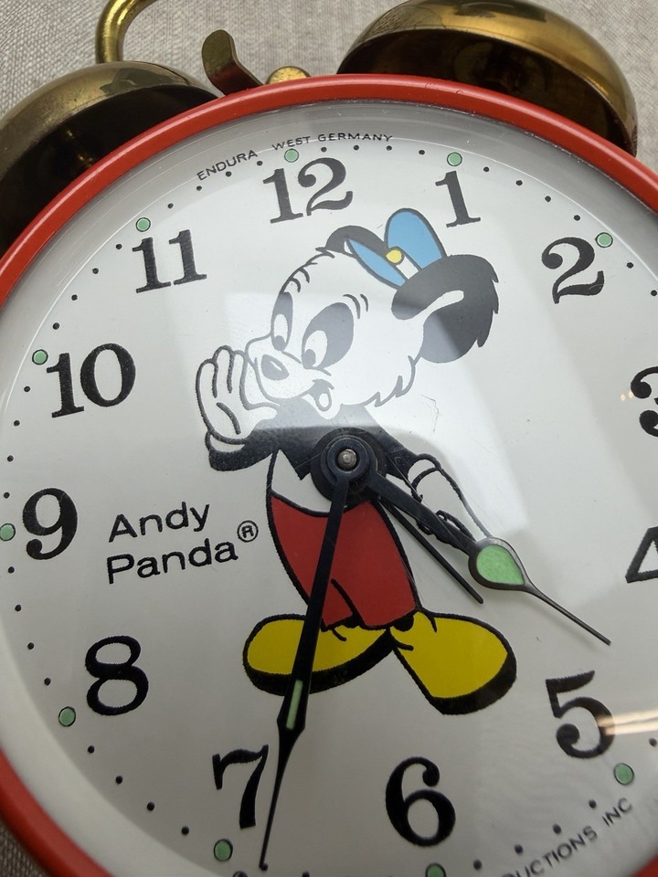 Vtg Andy Panda Wind-Up Alarm Clock Walter Lantz Metal West Germany 1972 ...