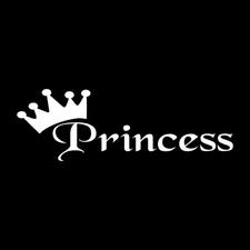 Princess Crown Royalty Decal Sticker White Die Cut Vinyl
