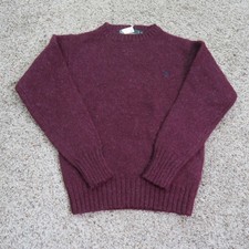 Vintage Polo Ralph Lauren Sweater Boys Small Purple Wool Crewneck Knit 90s NWT