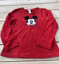 Disney Fleece Red Crewneck Mickey Mouse Sweater Small