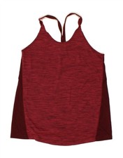 CHAMPION Womens Crop Vest Top UK 6 XS Burgundy Colourblock Polyester BY18