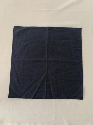 Saks Fifth Avenue Pocket Square Mens One Size Navy Pinstripe Cotton Handkerchief