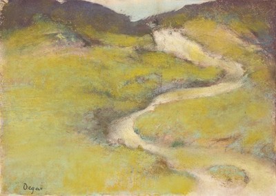 Degas Landscape Wall Art Poster - Serene Pastel Hills Premium Quality