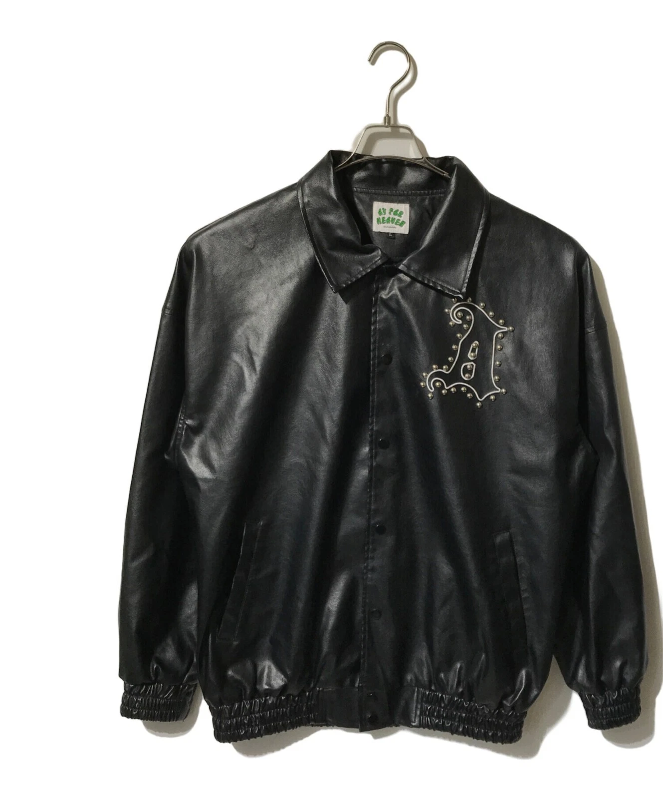AT FAR HEAVEN Chuu Katabetai Faux Leather Studs Jacket Men's Size L Black image 1