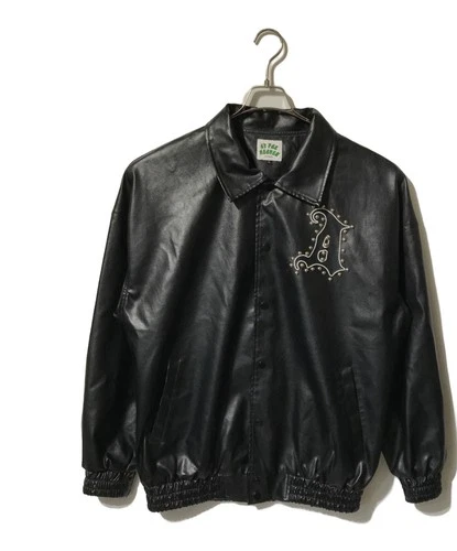 AT FAR HEAVEN Chuu Katabetai Faux Leather Studs Jacket Men's Size L Black - product listing photo