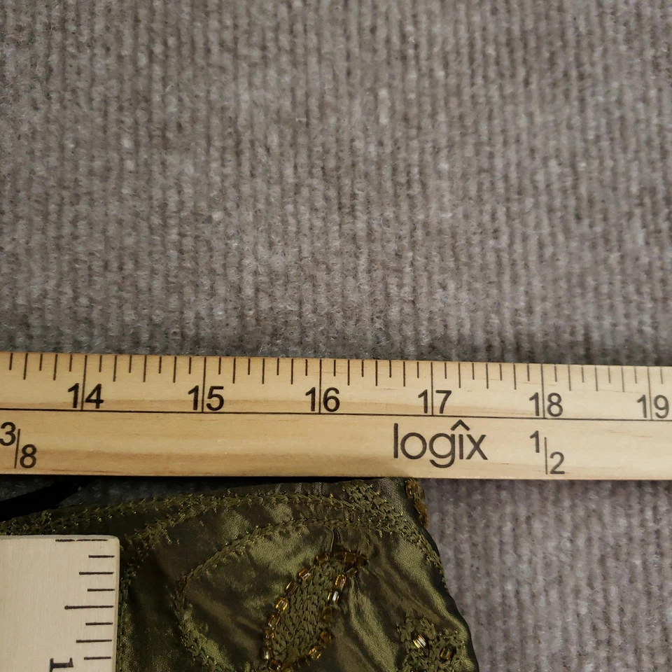 Женская юбка Chetta B 18 оливковый зеленый 100% шелк вышитый бисером цветочный макси - Изображение 4 из 4