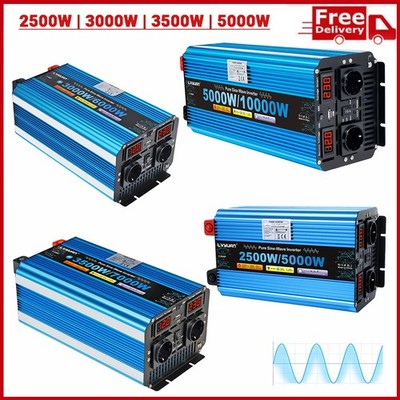3000W 3500W 5000W Reiner Sinus Wechselrichter 12V 24V auf 230V mit Fernbedienung