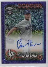 2024 Topps Chrome Rookie Purple Speckle Refractor /299 Bryan Hudson Auto 08jk