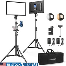 13" LED Video Light Panel W/ Clamp Dual Power Supply 75" Adjustable Stands New