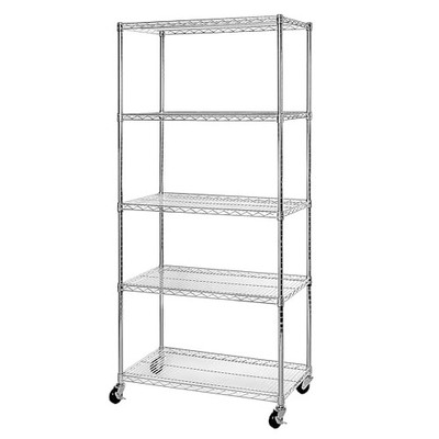  UltraDurable Heavy Duty NSF Solid Wire 5-Tier Shelving, 36'' W x 18'' D Steel