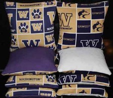 University of WASHINGTON HUSKIES Cornhole Bean Bags 8 ACA Regulation Toss Bags