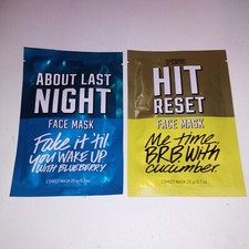 Set of 2 Victoria Secret PINK Face Mask Hit Reset About Last Night New