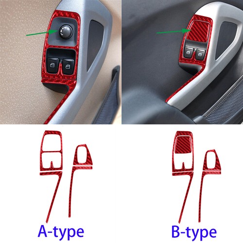 For Benz Smart 2011-2015 Carbon Fiber Door Control Window Lift Switch Cover 5Pcs - Picture 2 of 10