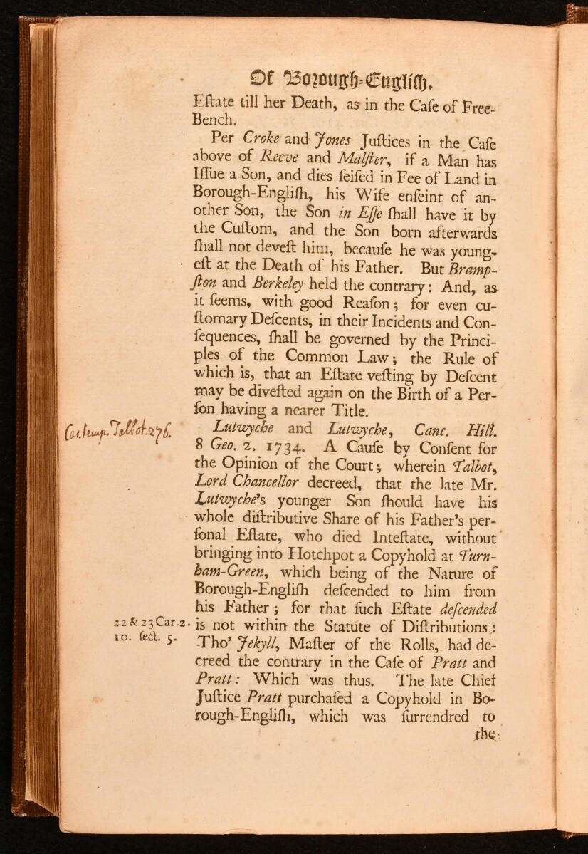 1741 The Common Law of Kent or the Customs of Gavelkind Thomas Robinson
