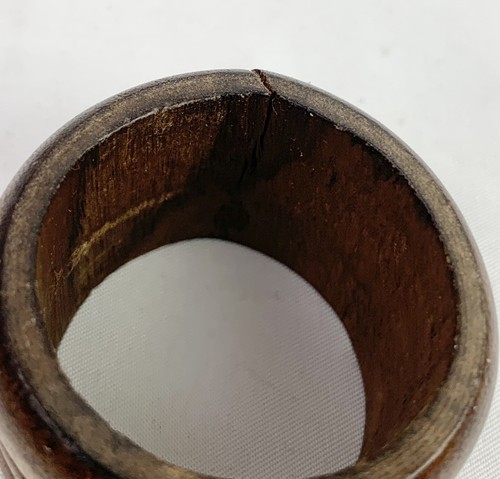Vintage Dark Maple Wood Napkin Rings Holiday Dinner Set of 8 Rustic Nature - Picture 7 of 7