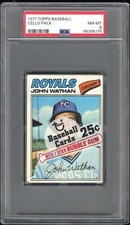 1977 Topps Baseball Unopened Cello Pack PSA 8 Bucky Dent back Yankees