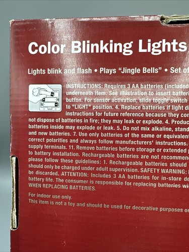 Gemmy Set Of 8 Christmas Color Blinking Lights Plays Music WORKS See Video - Picture 9 of 13
